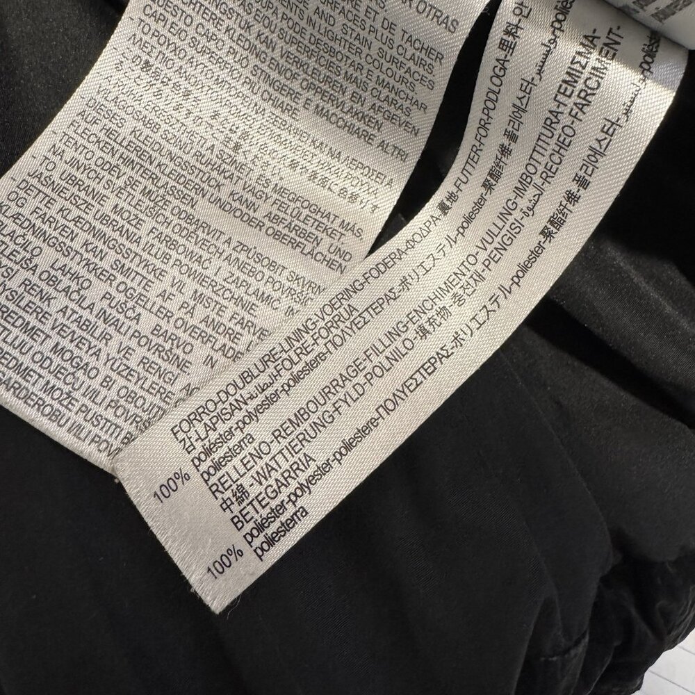 Zara Puffer Coat Jacket Womens M Black Quilted Wax Crop Oversized Winter - Picture 10 of 12